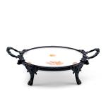 Elegant Round Decorative Serving Tray with Handles