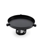Metal Pedestal Serving Tray with spherical Decorative Side Handles