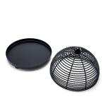 Black Metal Wire Dome Food Cover with Tray - Spherical Top Handle