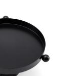 Metal Pedestal Serving Tray with spherical Decorative Side Handles