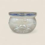 Clear Glass Bowl with Blue Divider