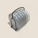 Diamond Pattern Glass Coasters with Black Stand