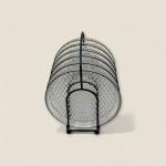 Diamond Pattern Glass Coasters with Black Stand