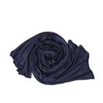 Cotton and Polyester Scarf with Fine Stitch Edges - Navy Blue