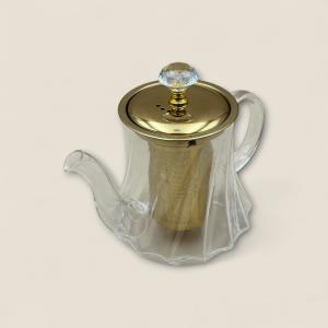 Golden Infuser Glass Teapot