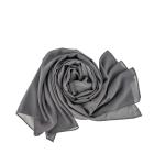 Cotton and Polyester Scarf with Fine Stitch Edges - Dark Grey