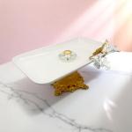 Decorative Ceramic Butterfly Dish on Gold Stand