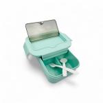 Dual Layer Lunch Box with Built-in Cutlery