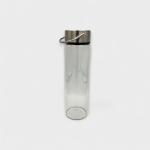Double-Walled Glass Bottle with Navy Sleeve and Thermal Insulation