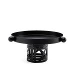 Metal Pedestal Serving Tray with spherical Decorative Side Handles