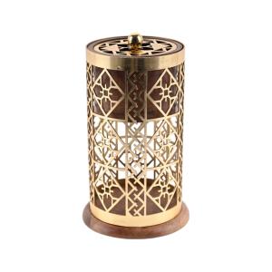 Wooden Incense Burner With Golden Design