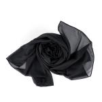 Cotton and Polyester Scarf with Fine Stitch Edges - Black