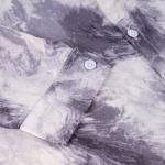 Storm Marble Satin Shirt – Abstract Grey Swirl Print with Gloss Finish & Classic Spread Collar
