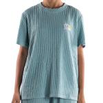 طقم ملابس منزلية بنقشة مضلعة تطريز على الصدر وقصة مريحة راحة وأناقة في كل لحظة