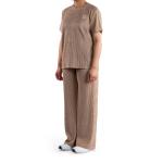 طقم ملابس منزلية بنقشة مضلعة تطريز على الصدر وقصة مريحة راحة وأناقة في كل لحظة