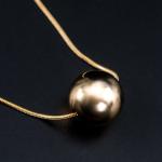 Artificial Minimalist High Polish Round Ball Earrings and Necklace Set