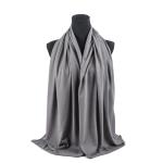 Cotton and Chiffon Scarf with Fine Stitch Edges - Ash Grey