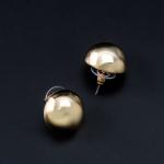 Artificial Minimalist High Polish Round Ball Earrings and Necklace Set