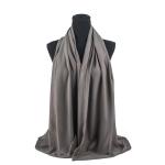 Cotton and Chiffon Scarf with Fine Stitch Edges - Ash Green