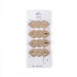 Elegant Interlocking Rhinestone Hair Clip Set