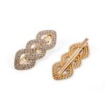 Elegant Interlocking Rhinestone Hair Clip Set