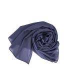 Cotton and Polyester Scarf with Fine Stitch Edges - Charcoal Blue