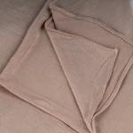 Cotton and Chiffon Scarf with Fine Stitch Edges - Brown