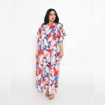Italian silk crepe dress with wide sleeves