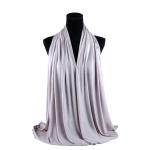 Cotton and Chiffon Scarf with Fine Stitch Edges - LIght Cream