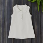 Kids Sleeveless Polo A-Line Dress Soft Knit & Flare-Cut