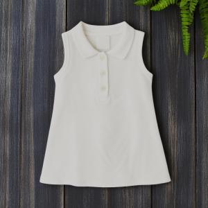 Kids Sleeveless Polo A-Line Dress Soft Knit & Flare-Cut