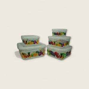 Fresh Fruit Print Food Storage Container Set