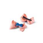 Girl's Charming Grosgrai Bow Hair Clip with Polka-Dot Bow Embellishments