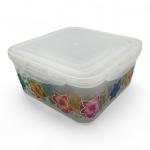 Floral Print Plastic Food Storage Container Set