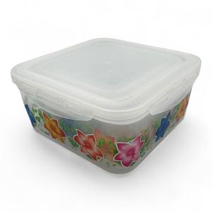 Floral Print Plastic Food Storage Container Set