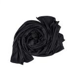 Cotton and Chiffon Scarf with Fine Stitch Edges - Charcoal Black