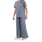 طقم ملابس منزلية بنقشة مضلعة تطريز على الصدر وقصة مريحة راحة وأناقة في كل لحظة