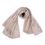 Cotton and Chiffon Scarf with Fine Stitch Edges - Dark Beige