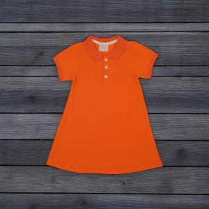 Kids Classic Polo A-Line Dress – Button Placket, Flare Cut & Ribbed Texture