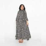 Wide-cut reception gown made of Italian crepe
