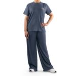 طقم ملابس منزلية بنقشة مضلعة تطريز على الصدر وقصة مريحة راحة وأناقة في كل لحظة