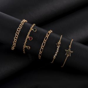 مجموعة أساور سلسلة بيضاوية رفيعة تصميم أنيق وخالد