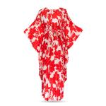 Scarlet Bloom Pleated Kaftan Dress