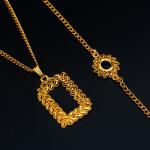 Artificial Vintage Ornate Rectangle Filigree Jewelry Set