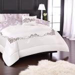 Mora Spain Elegant Bloom 7-Piece Bedding Ensemble – Floral Embroidery & Dual-Tone Comforter Bedding Set (Victoria)