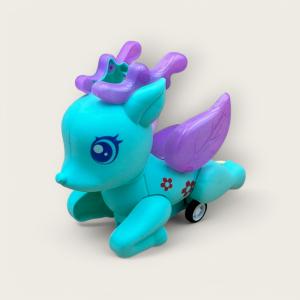 Fantasy Deer Toy with Wings, Crown, Flowers and Wheels