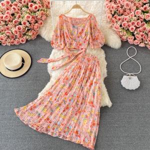 Blossom Breeze Floral Pleated Boho Co-Ord Set
