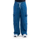 Elastic Waist Relaxed Fit Multi-Pocket Cargo Jeans