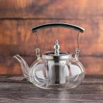 Glass Teapot with Stainless Steel Infuser and Handle