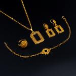 Artificial Vintage Ornate Rectangle Filigree Jewelry Set